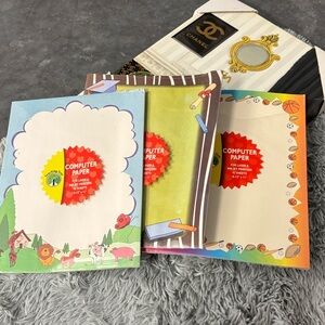 NWT NIP Teaching Tree 3 Packs Colorful Computer Paper Set Laser & Ink Jet 8.5x11